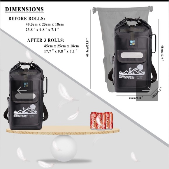 Waterproof Outdoor Sports Bag - Black - Picture 7 of 8